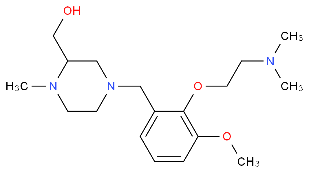 (4-{2-[2-(dimethylamino)ethoxy]-3-methoxybenzyl}-1-methylpiperazin-2-yl)methanol_分子结构_CAS_)