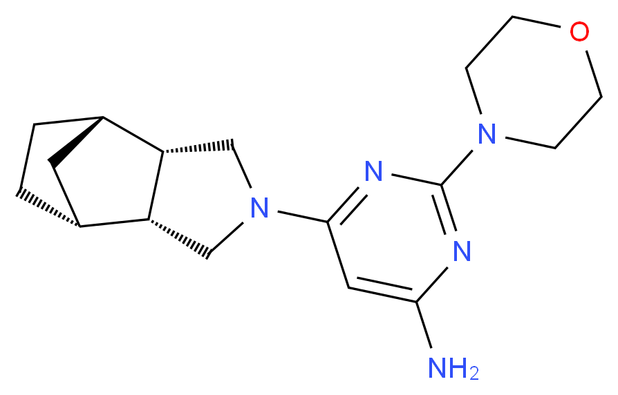 6-[(1R*,2R*,6S*,7S*)-4-azatricyclo[5.2.1.0~2,6~]dec-4-yl]-2-(4-morpholinyl)-4-pyrimidinamine_分子结构_CAS_)