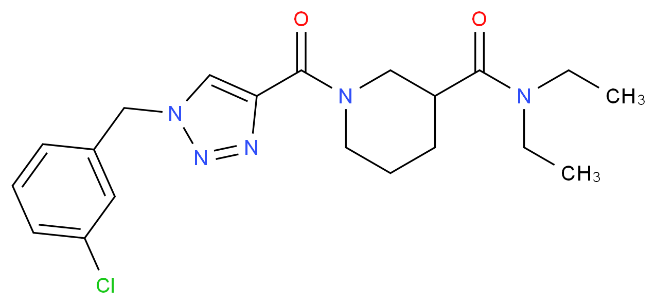1-{[1-(3-chlorobenzyl)-1H-1,2,3-triazol-4-yl]carbonyl}-N,N-diethyl-3-piperidinecarboxamide_分子结构_CAS_)
