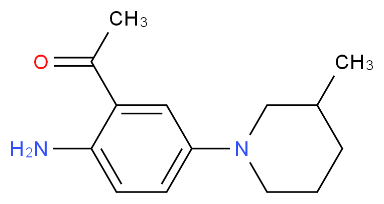 1-[2-Amino-5-(3-methylpiperidino)phenyl]-1-ethanone_分子结构_CAS_886361-37-1)