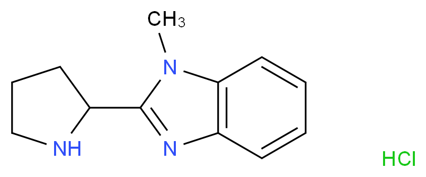 1-Methyl-2-pyrrolidin-2-yl-1H-benzoimidazole hydrochloride_分子结构_CAS_524674-38-2)