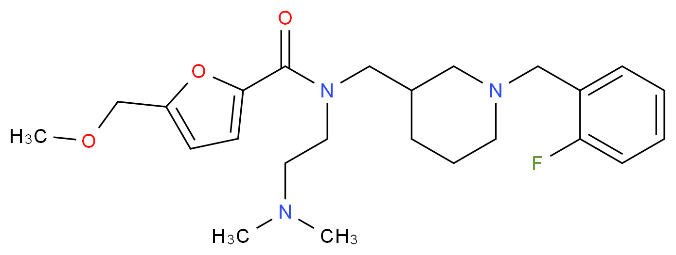 N-[2-(dimethylamino)ethyl]-N-{[1-(2-fluorobenzyl)-3-piperidinyl]methyl}-5-(methoxymethyl)-2-furamide_分子结构_CAS_)