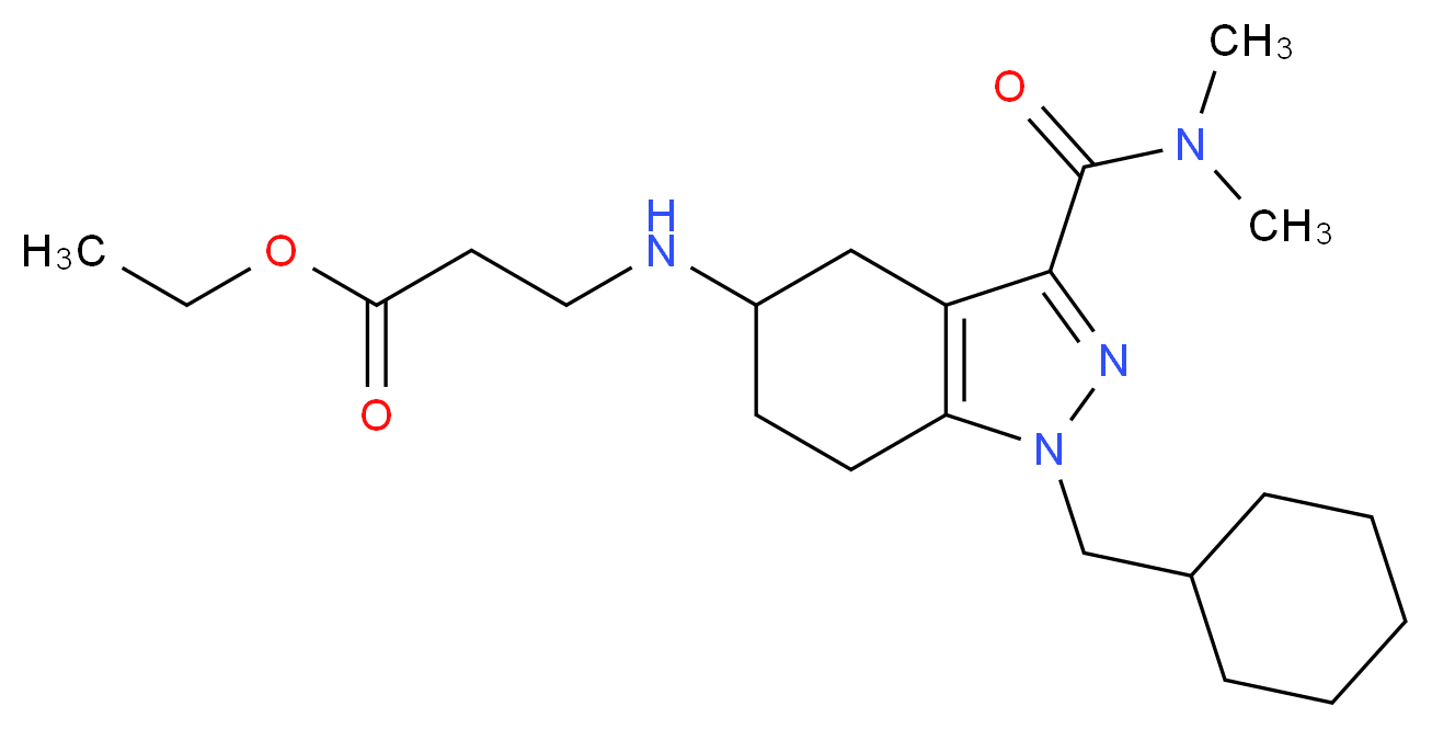 ethyl N-{1-(cyclohexylmethyl)-3-[(dimethylamino)carbonyl]-4,5,6,7-tetrahydro-1H-indazol-5-yl}-beta-alaninate_分子结构_CAS_)