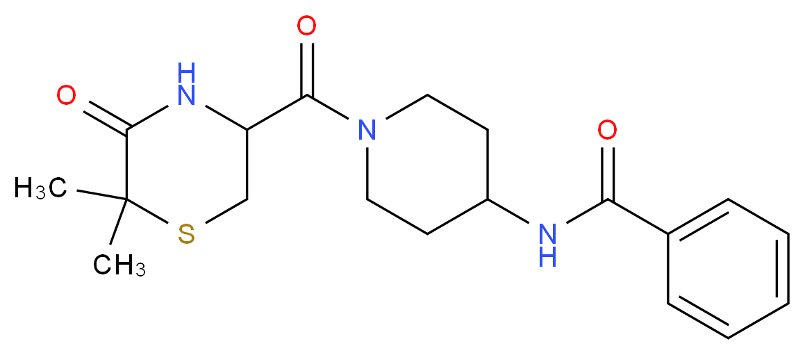 N-{1-[(6,6-dimethyl-5-oxothiomorpholin-3-yl)carbonyl]piperidin-4-yl}benzamide_分子结构_CAS_)