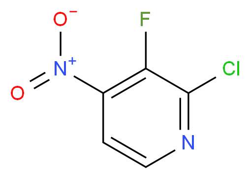 2-chloro-3-fluoro-4-nitropyridine_分子结构_CAS_109613-90-3