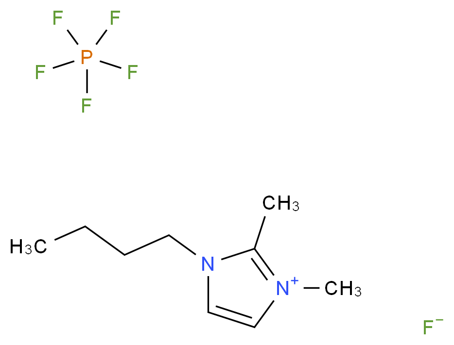 1-butyl-2,3-dimethyl-1H-imidazol-3-ium pentafluoro-λ<sup>5</sup>-phosphane fluoride_分子结构_CAS_227617-70-1