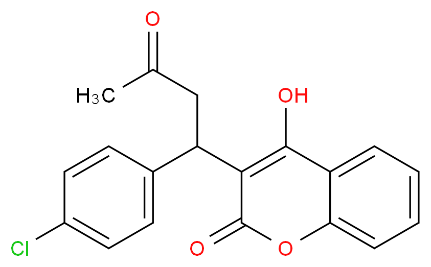 3-[1-(4-chlorophenyl)-3-oxobutyl]-4-hydroxy-2H-chromen-2-one_分子结构_CAS_81-82-3