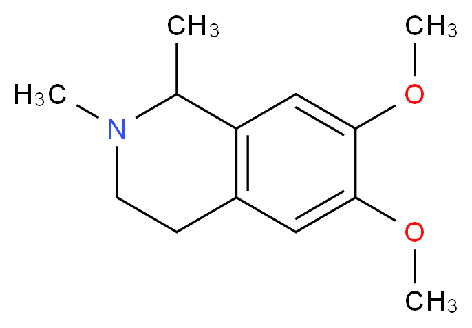 6,7-dimethoxy-1,2-dimethyl-1,2,3,4-tetrahydroisoquinoline_分子结构_CAS_5852-92-6