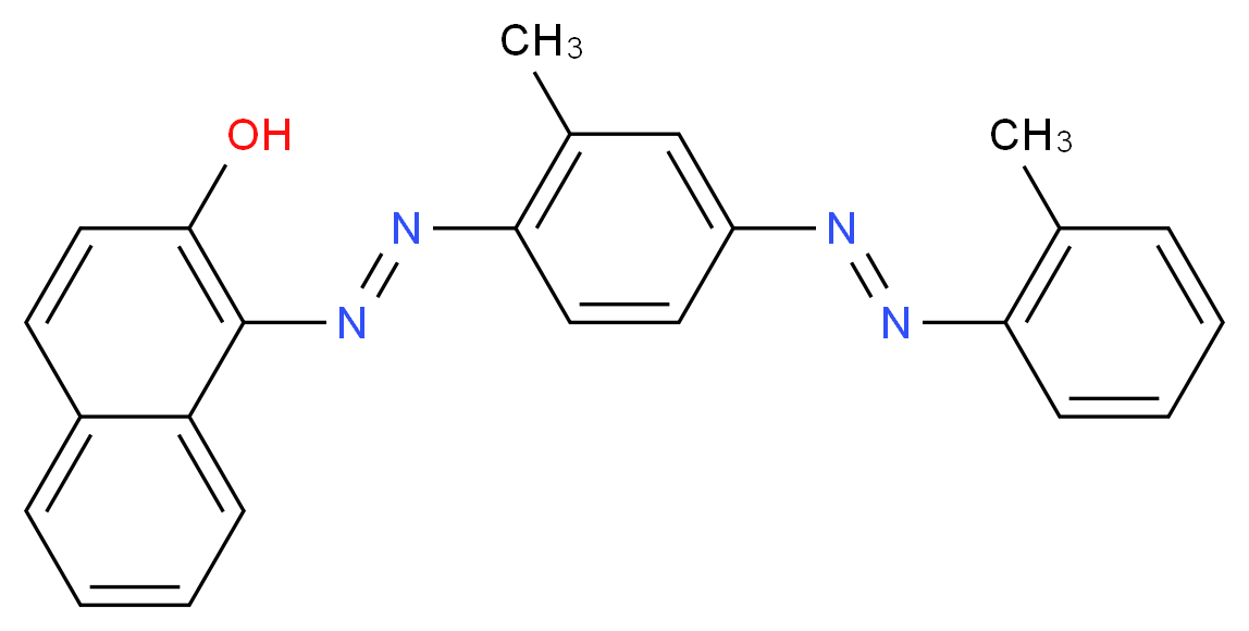 1-[(E)-2-{2-methyl-4-[(E)-2-(2-methylphenyl)diazen-1-yl]phenyl}diazen-1-yl]naphthalen-2-ol_分子结构_CAS_85-83-6