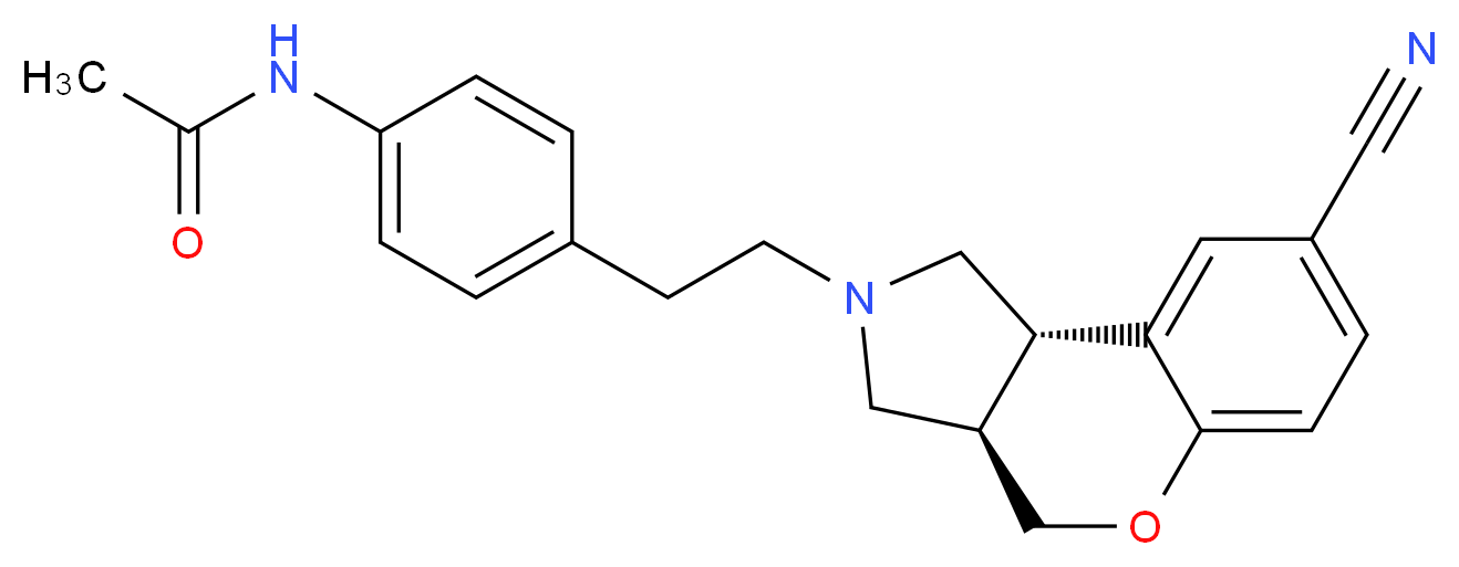 N-(4-{2-[(2S,6R)-12-cyano-8-oxa-4-azatricyclo[7.4.0.0<sup>2</sup>,<sup>6</sup>]trideca-1(13),9,11-trien-4-yl]ethyl}phenyl)acetamide_分子结构_CAS_220647-56-3