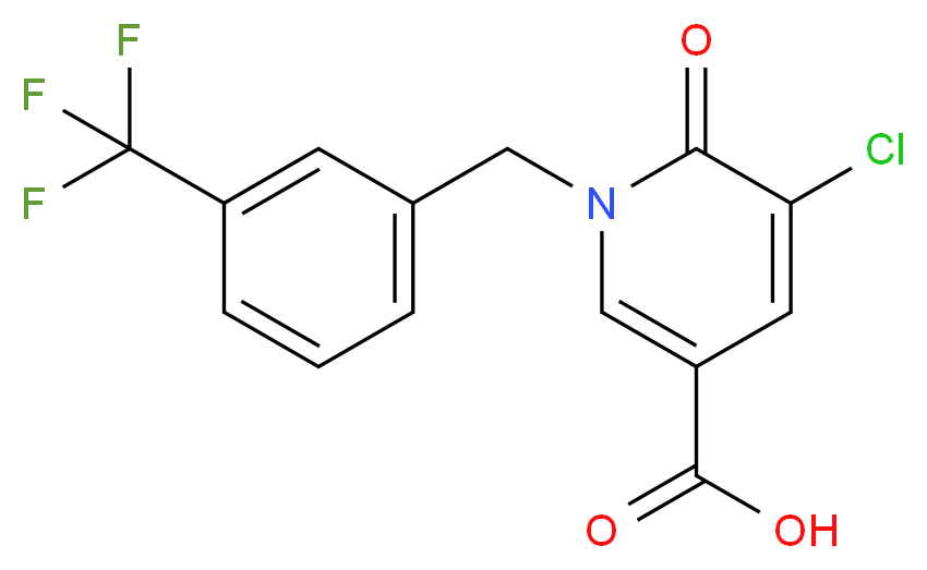 5-Chloro-6-oxo-1-[3-(trifluoromethyl)benzyl]-1,6-dihydro-3-pyridinecarboxylic acid_分子结构_CAS_)