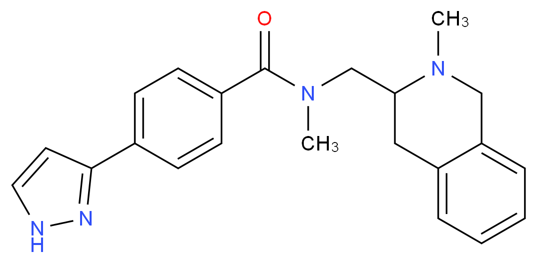N-methyl-N-[(2-methyl-1,2,3,4-tetrahydro-3-isoquinolinyl)methyl]-4-(1H-pyrazol-3-yl)benzamide_分子结构_CAS_)