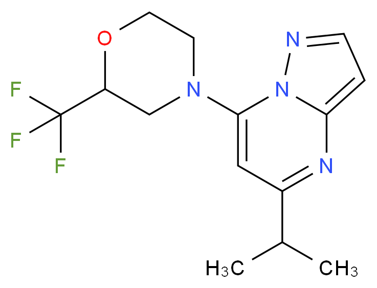 5-isopropyl-7-[2-(trifluoromethyl)-4-morpholinyl]pyrazolo[1,5-a]pyrimidine_分子结构_CAS_)