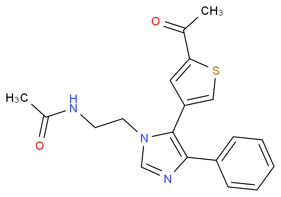 N-{2-[5-(5-acetyl-3-thienyl)-4-phenyl-1H-imidazol-1-yl]ethyl}acetamide_分子结构_CAS_)