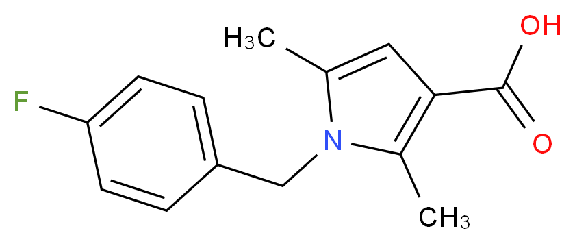 1-(4-Fluorobenzyl)-2,5-dimethyl-1H-pyrrole-3-carboxylic acid_分子结构_CAS_)