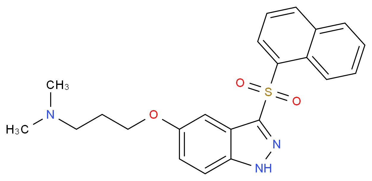 dimethyl(3-{[3-(naphthalene-1-sulfonyl)-1H-indazol-5-yl]oxy}propyl)amine_分子结构_CAS_925448-93-7