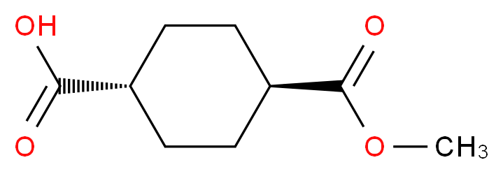 trans-4-(Methoxycarbonyl)cyclohexanecarboxylic acid_分子结构_CAS_15177-67-0)