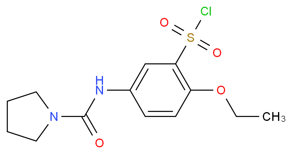 2-Ethoxy-5-[(pyrrolidine-1-carbonyl)-amino]-benzenesulfonyl chloride_分子结构_CAS_680618-12-6)