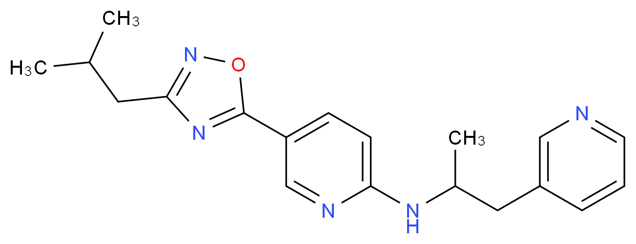 5-(3-isobutyl-1,2,4-oxadiazol-5-yl)-N-[1-methyl-2-(3-pyridinyl)ethyl]-2-pyridinamine_分子结构_CAS_)