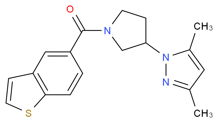 1-[1-(1-benzothien-5-ylcarbonyl)-3-pyrrolidinyl]-3,5-dimethyl-1H-pyrazole_分子结构_CAS_)