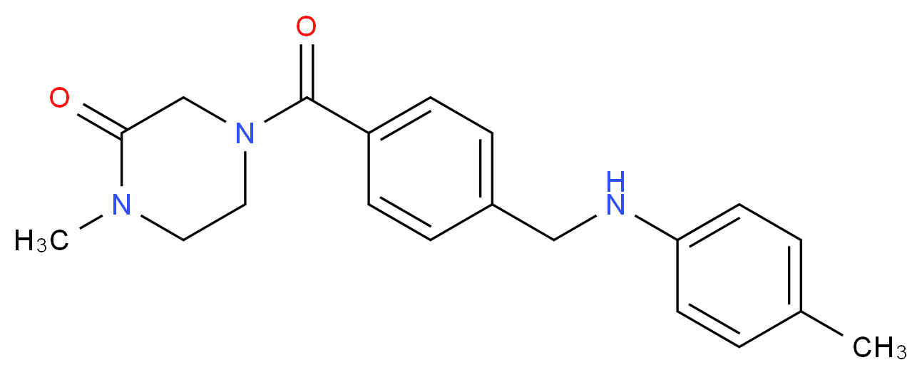 1-methyl-4-(4-{[(4-methylphenyl)amino]methyl}benzoyl)piperazin-2-one_分子结构_CAS_)
