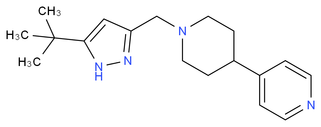 4-{1-[(5-tert-butyl-1H-pyrazol-3-yl)methyl]piperidin-4-yl}pyridine_分子结构_CAS_)