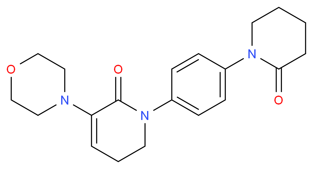 3-(morpholin-4-yl)-1-[4-(2-oxopiperidin-1-yl)phenyl]-1,2,5,6-tetrahydropyridin-2-one_分子结构_CAS_545445-44-1