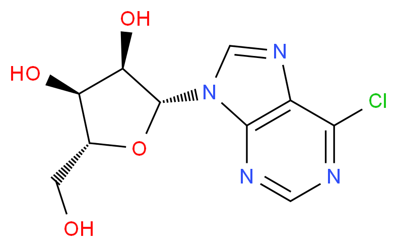 (2R,3R,4S,5R)-2-(6-Chloro-9H-purin-9-yl)-5-(hydroxymethyl)tetrahydrofuran-3,4-diol_分子结构_CAS_5399-87-1)