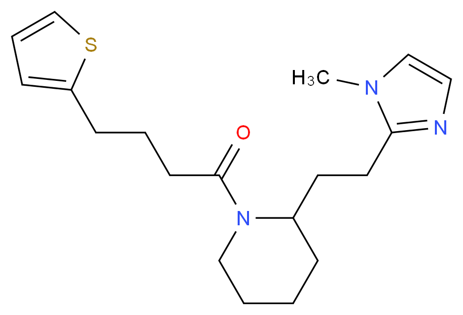 2-[2-(1-methyl-1H-imidazol-2-yl)ethyl]-1-[4-(2-thienyl)butanoyl]piperidine_分子结构_CAS_)