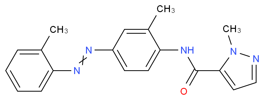 1-methyl-N-{2-methyl-4-[2-(2-methylphenyl)diazen-1-yl]phenyl}-1H-pyrazole-5-carboxamide_分子结构_CAS_301326-22-7