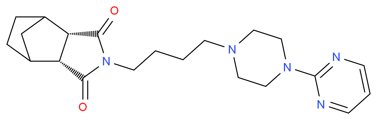 (2R,6S)-4-{4-[4-(pyrimidin-2-yl)piperazin-1-yl]butyl}-4-azatricyclo[5.2.1.0<sup>2</sup>,<sup>6</sup>]decane-3,5-dione_分子结构_CAS_87760-53-0