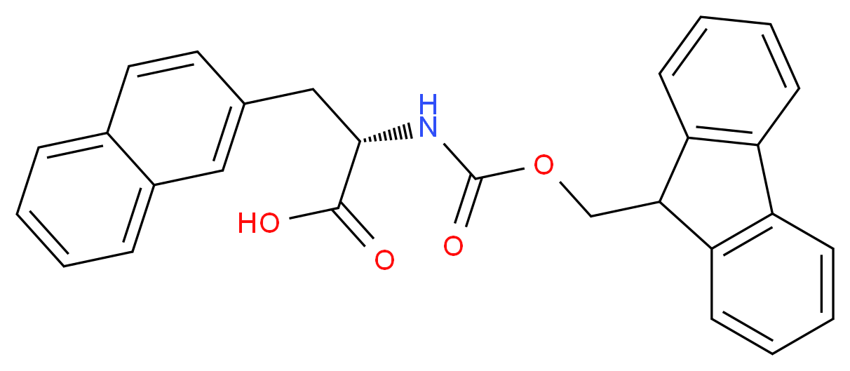 (2S)-2-{[(9H-fluoren-9-ylmethoxy)carbonyl]amino}-3-(naphthalen-2-yl)propanoic acid_分子结构_CAS_112883-43-9