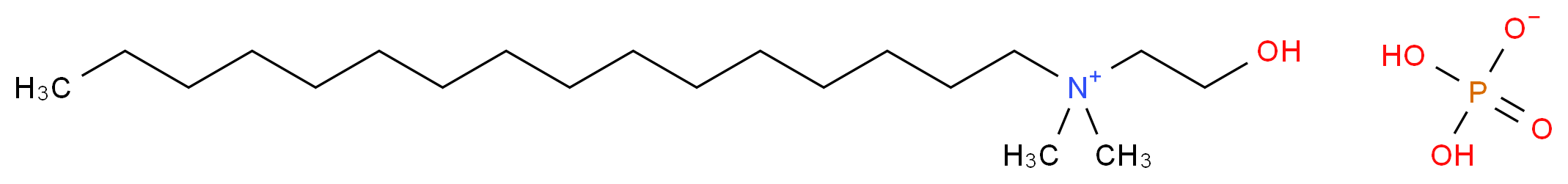 hexadecyl(2-hydroxyethyl)dimethylazanium dihydrogen phosphate_分子结构_CAS_85563-48-0