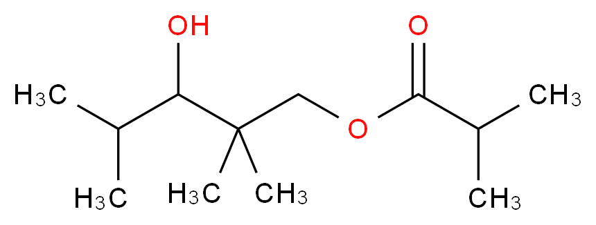 3-hydroxy-2,2,4-trimethylpentyl 2-methylpropanoate_分子结构_CAS_25265-77-4