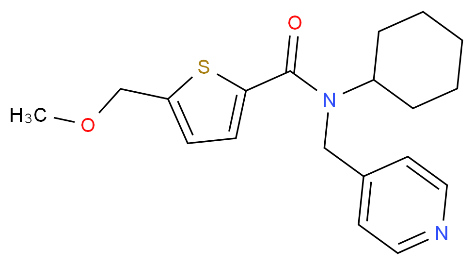 N-cyclohexyl-5-(methoxymethyl)-N-(pyridin-4-ylmethyl)thiophene-2-carboxamide_分子结构_CAS_)