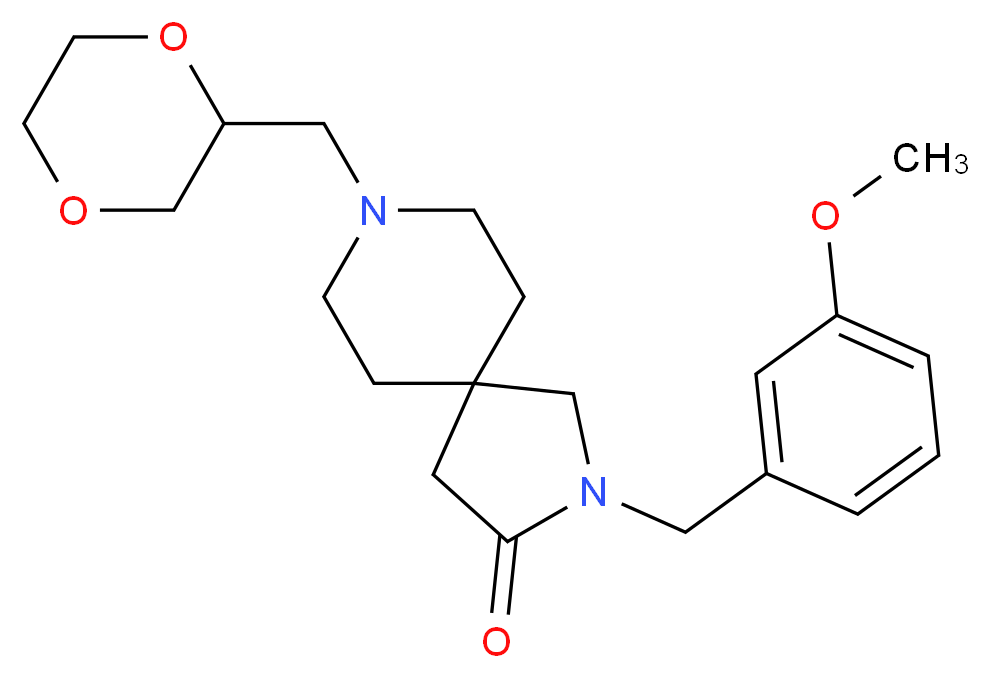 8-(1,4-dioxan-2-ylmethyl)-2-(3-methoxybenzyl)-2,8-diazaspiro[4.5]decan-3-one_分子结构_CAS_)
