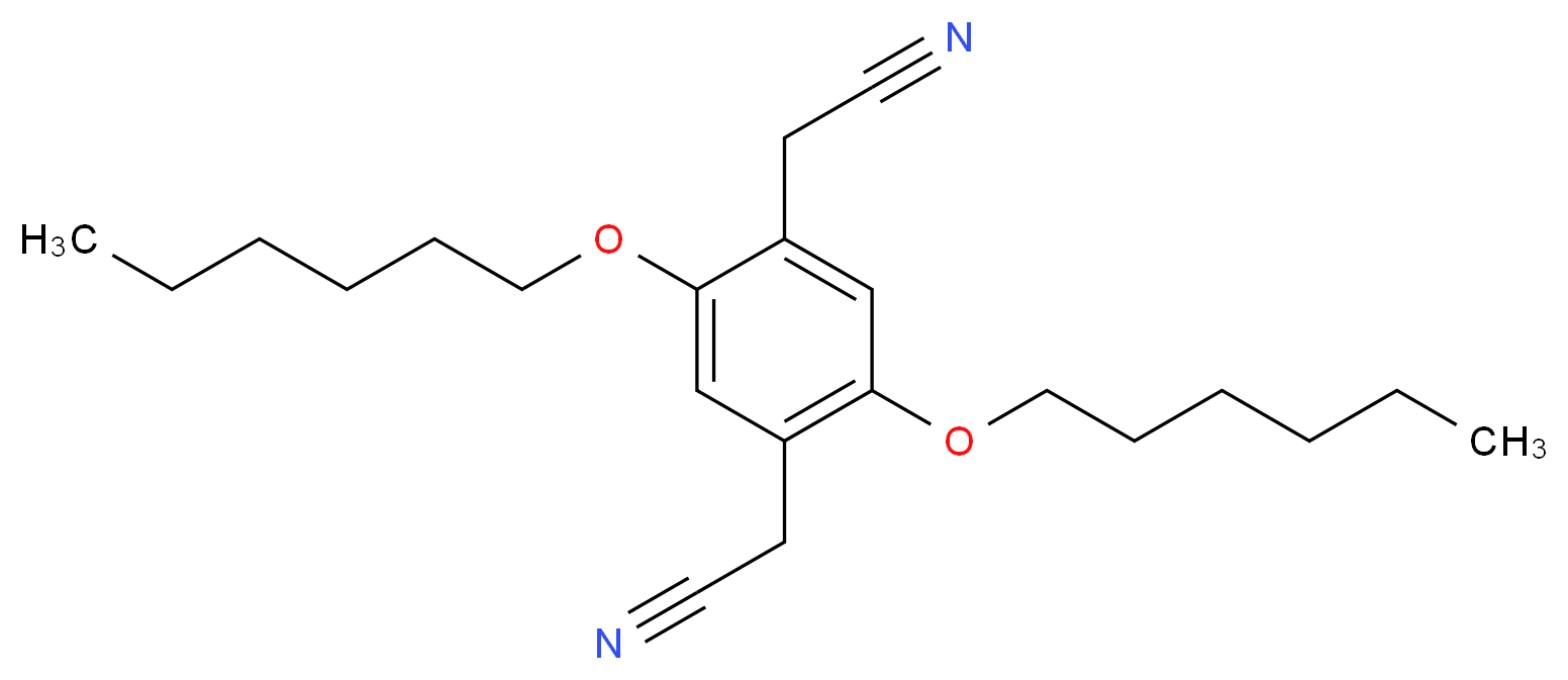 2-[4-(cyanomethyl)-2,5-bis(hexyloxy)phenyl]acetonitrile_分子结构_CAS_151903-53-6