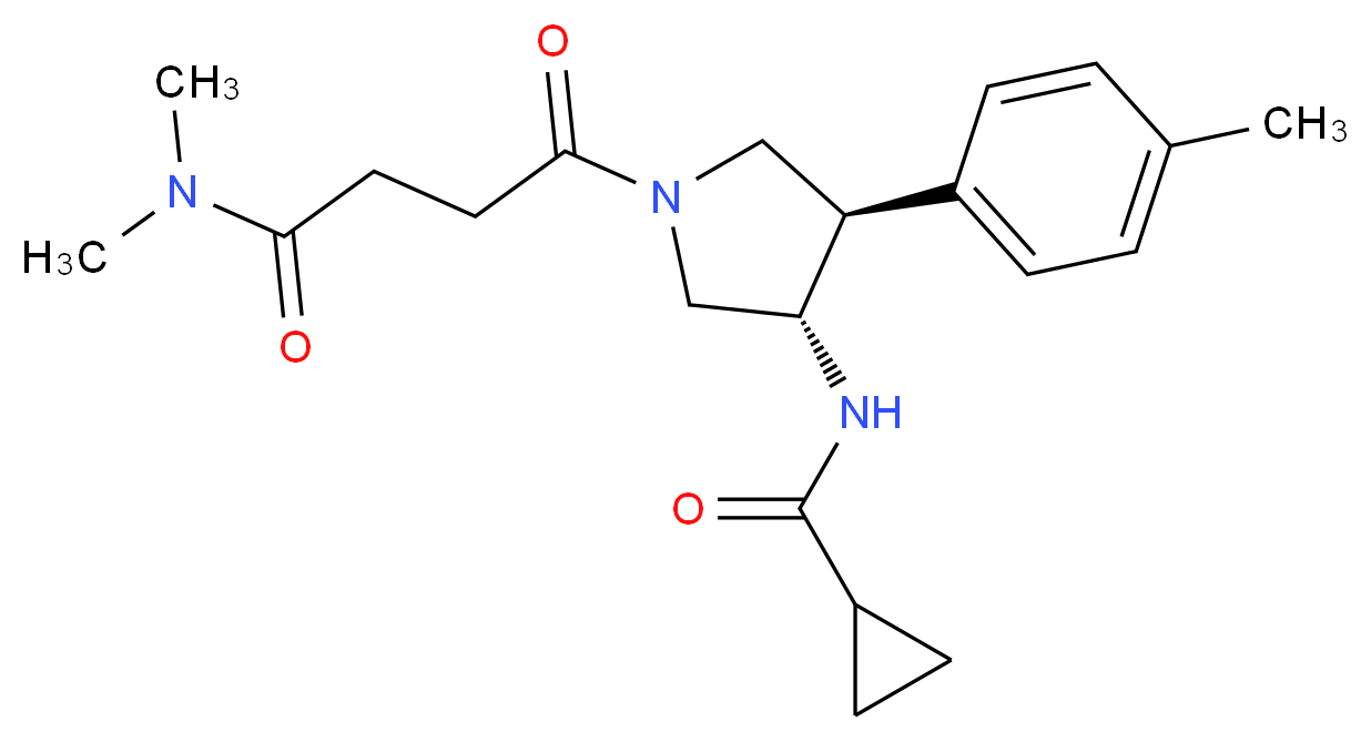 N-[(3S*,4R*)-1-[4-(dimethylamino)-4-oxobutanoyl]-4-(4-methylphenyl)-3-pyrrolidinyl]cyclopropanecarboxamide_分子结构_CAS_)