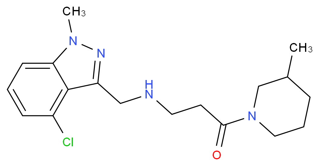 N-[(4-chloro-1-methyl-1H-indazol-3-yl)methyl]-3-(3-methylpiperidin-1-yl)-3-oxopropan-1-amine_分子结构_CAS_)