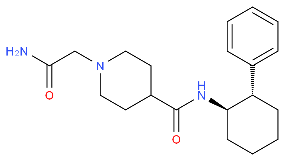 1-(2-amino-2-oxoethyl)-N-[(1R*,2S*)-2-phenylcyclohexyl]-4-piperidinecarboxamide_分子结构_CAS_)