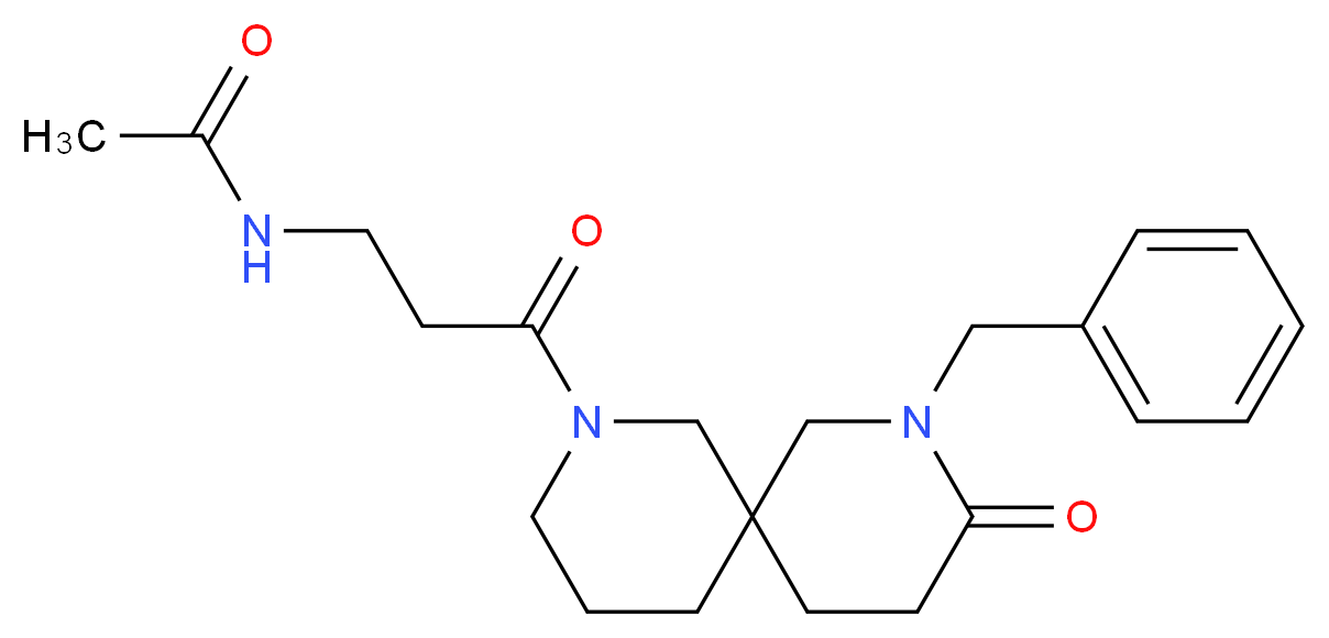 N-[3-(8-benzyl-9-oxo-2,8-diazaspiro[5.5]undec-2-yl)-3-oxopropyl]acetamide (non-preferred name)_分子结构_CAS_)