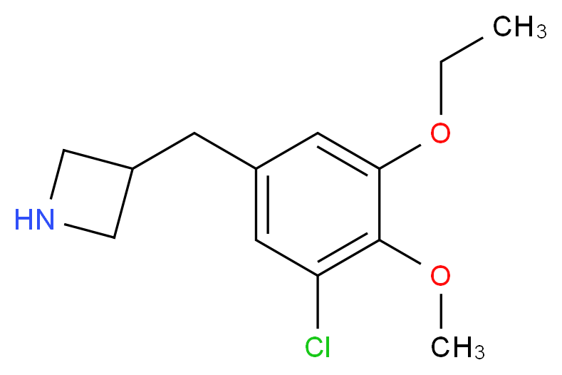 3-[(3-Chloro-5-ethoxy-4-methoxyphenyl)methyl]azetidine_分子结构_CAS_937618-77-4)