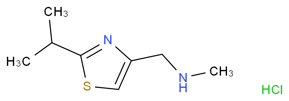 1-(2-Isopropylthiazol-4-yl)-N-methylmethanamine hydrochloride_分子结构_CAS_908591-25-3)