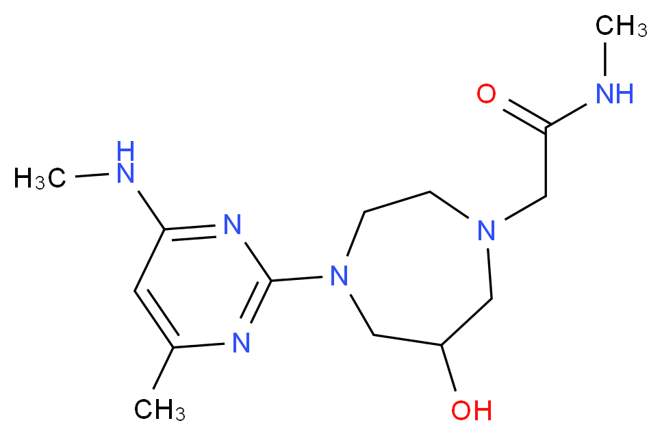 2-{6-hydroxy-4-[4-methyl-6-(methylamino)pyrimidin-2-yl]-1,4-diazepan-1-yl}-N-methylacetamide_分子结构_CAS_)