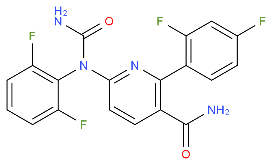 2-(2,4-difluorophenyl)-6-[1-(2,6-difluorophenyl)carbamoylamino]pyridine-3-carboxamide_分子结构_CAS_745833-23-2