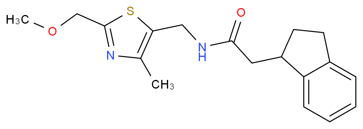 2-(2,3-dihydro-1H-inden-1-yl)-N-{[2-(methoxymethyl)-4-methyl-1,3-thiazol-5-yl]methyl}acetamide_分子结构_CAS_)
