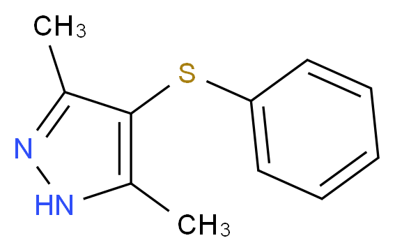 3,5-dimethyl-4-(phenylsulfanyl)-1H-pyrazole_分子结构_CAS_127788-13-0