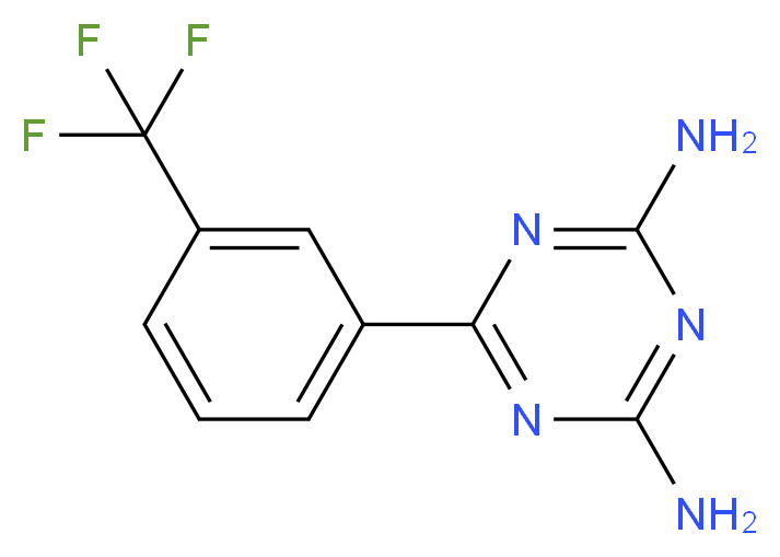 6-[3-(trifluoromethyl)phenyl]-1,3,5-triazine-2,4-diamine_分子结构_CAS_30508-78-2