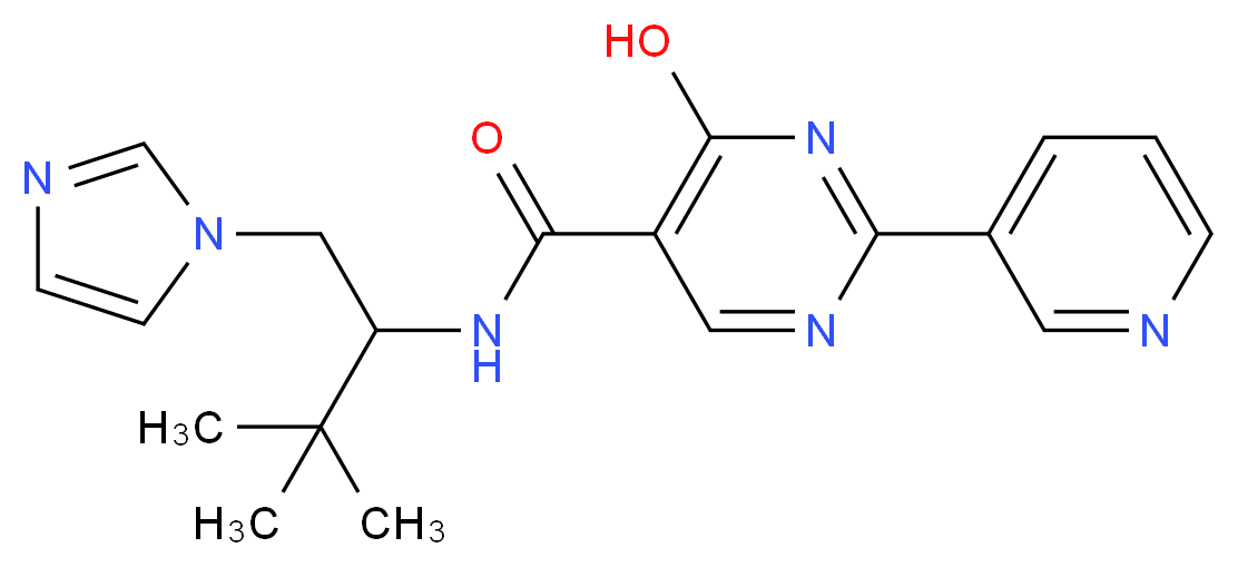 4-hydroxy-N-[1-(1H-imidazol-1-ylmethyl)-2,2-dimethylpropyl]-2-pyridin-3-ylpyrimidine-5-carboxamide_分子结构_CAS_)