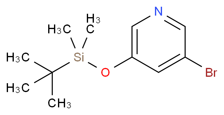 3-bromo-5-(tert-butyldimethylsilyloxy)pyridine_分子结构_CAS_1060813-02-6)